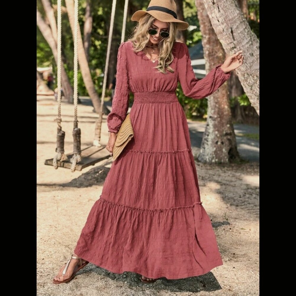 NWT Women's Solid Ruffle Hem A-Line Dress Size 12 (XL)